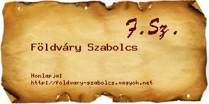 Földváry Szabolcs névjegykártya