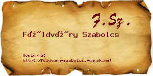 Földváry Szabolcs névjegykártya