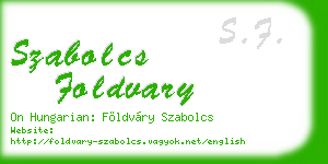 szabolcs foldvary business card