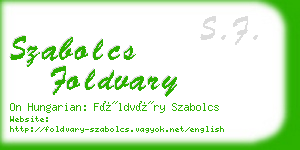 szabolcs foldvary business card